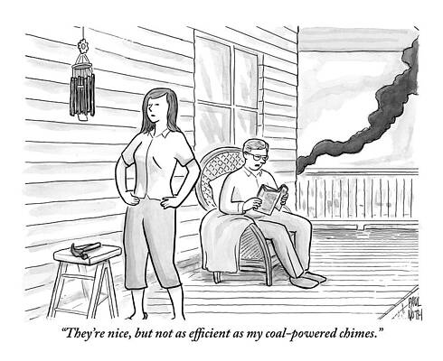 Wind Drawing - A Man Sits On The Porch by Paul Noth