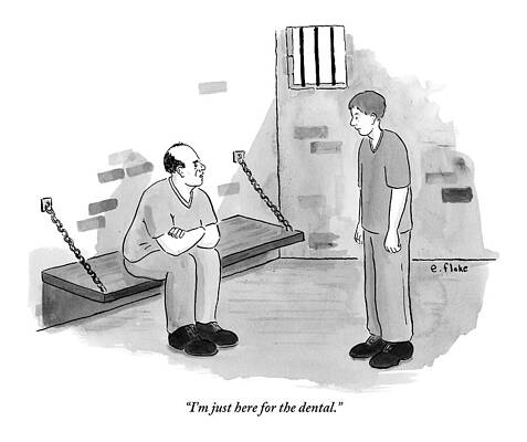 A Man Sitting In A Jail Cell With His Arms Folded Print