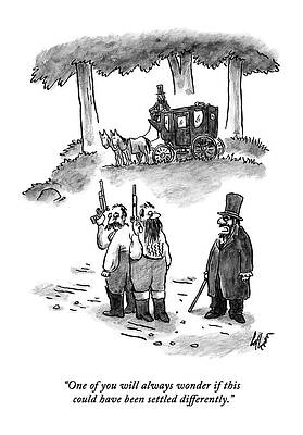 Humorous Duel in the Forest Drawing