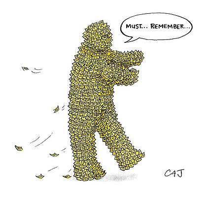 Sticky Note Man Walking Wall Art