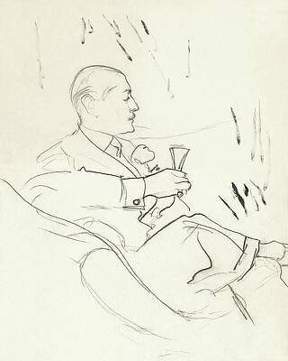 Nineteenth Century Wall Art featuring the digital art A Man With A Glass Of Wine by Carl Oscar August Erickson