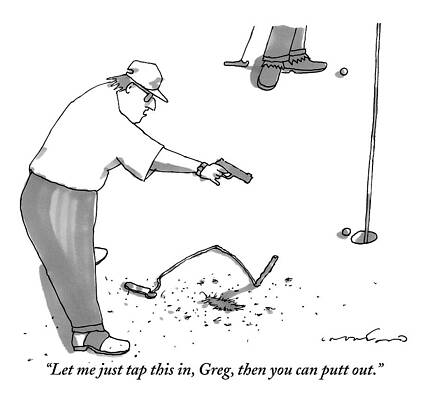 Humorous Golf Comic Drawing