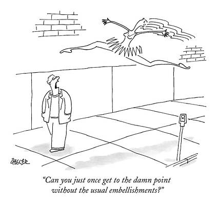 Humorous Sidewalk Leap with Commentary Drawing