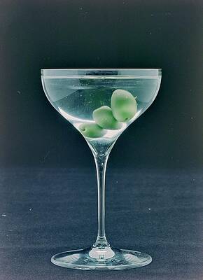 Martini Glass with Green Olives Wall Art