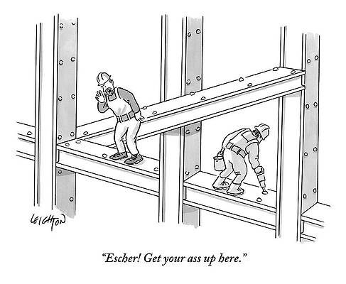 Construction Workers and Impossible Perspective Drawing