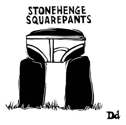 Underwear Drawing - A Mock Stonehenge Wearing Underwear by Drew Dernavich