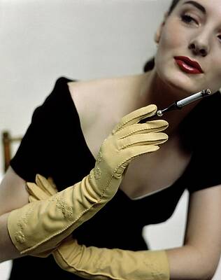 Elegant Woman with Cigarette Holder Wall Art