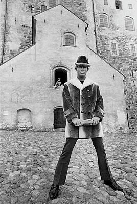 Man in Front of Historic Building Wall Art