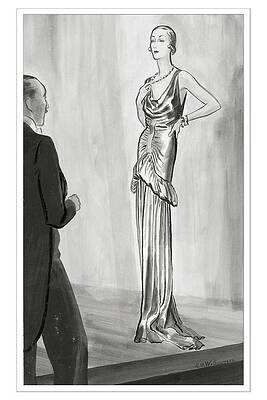 Nineteenth Century Wall Art featuring the digital art A Model In A Lanvin Gown by Rene Bouet-Willaumez