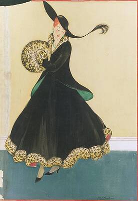 Pattern Digital Art - A Model In A Two Piece Suit by E.M.A. Steinmetz