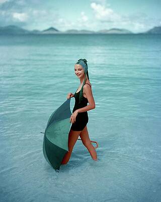 Woman Standing in the Ocean Photograph