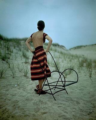 Landscape Photograph - A Model On A Beach by Serge Balkin