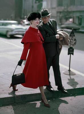 Elegant Couple in Vintage Fashion Photograph