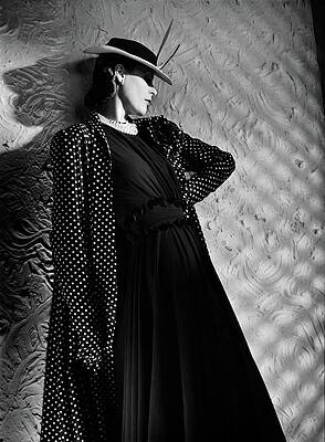 Swing Wall Art featuring the photograph A Model Wearing A Mainbocher Coat And At Talbot by Horst P. Horst