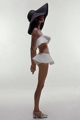 Fashion Model in Unique Outfit Wall Art