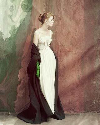 Elegant Woman in Vintage Gown Wall Art