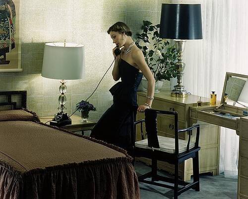 Elegant Woman in a Vintage Room Photograph