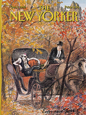 Chic Carriage Ride Through Autumn Park Wall Art