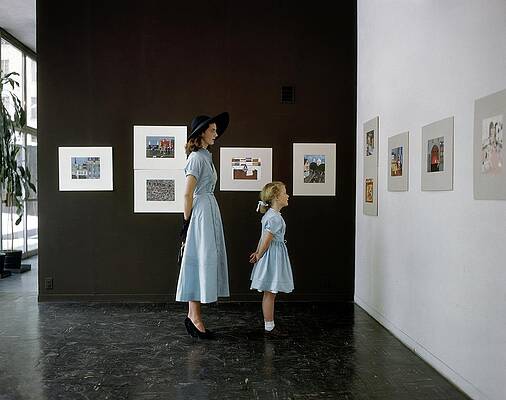 Mother and Daughter at Art Gallery Wall Art