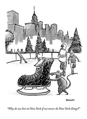 A Mouse Pushes Another Mouse In A Large Ice Skate Print