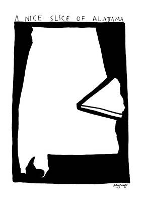 Slice Drawing - A Nice Slice Of Alabama by Roz Zanengo