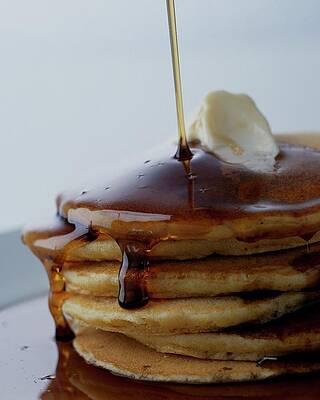 Stack of Pancakes with Dripping Syrup Wall Art