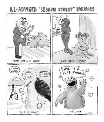 Paris Drawing - A Panel Of Ill-advised Sesame Street Parodies -- by Emily Flake