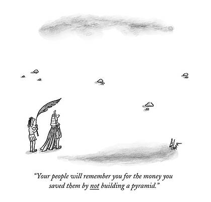 Construction Drawing - A Pharaoh Stares Out At The Desert by Frank Cotham