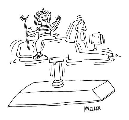 A Pharoah Rides A Mechanical Sphinx Print
