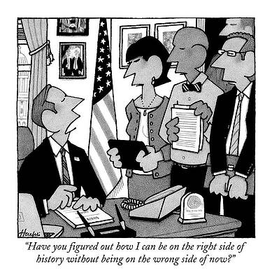 History Wall Art featuring the drawing A Politician At His Desk Speaks To Three by William Haefeli