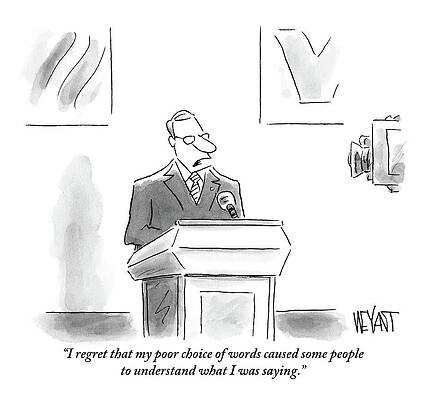 Regretful Speech Cartoon Drawing