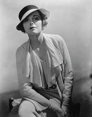 Wall Art featuring the photograph A Portrait Of A Young Model Wearing A Dress by Lusha Nelson