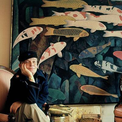 Man with Koi Fish Artwork Photograph