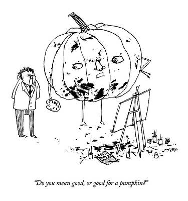 Giant Pumpkin Painter and Critic Drawing