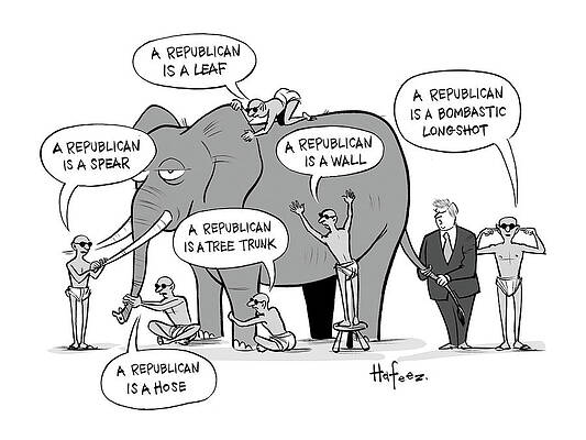 Wildlife Drawing - A Republican Is A Bombastic Longshot by Kaamran Hafeez