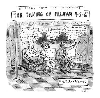 6 Wall Art featuring the drawing A Scene From The Upcoming The Taking Of Pelham by Roz Chast