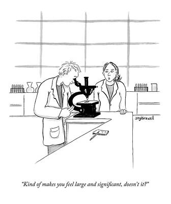 Scientists with a Microscope Wall Art