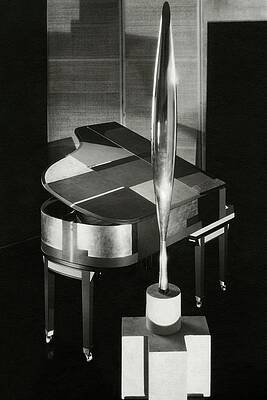 Futuristic Piano and Sculpture Wall Art