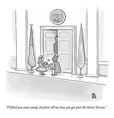 Children Trick-or-Treating at The White House Drawing