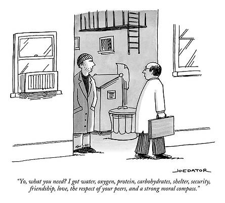 Alley Wall Art featuring the drawing A Seedy Looking Man Speaks From An Alley by Joe Dator