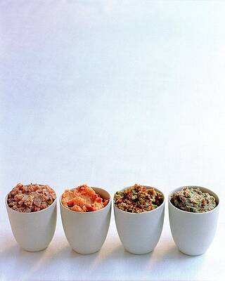 Bowl Wall Art featuring the photograph A Selection Of Spreads by Romulo Yanes