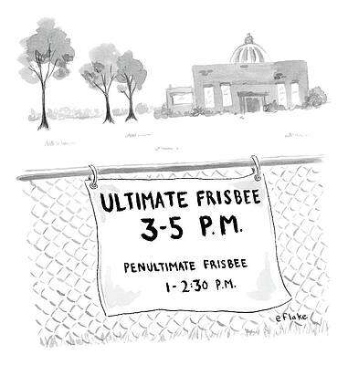 Amusing Frisbee Schedule Poster Print