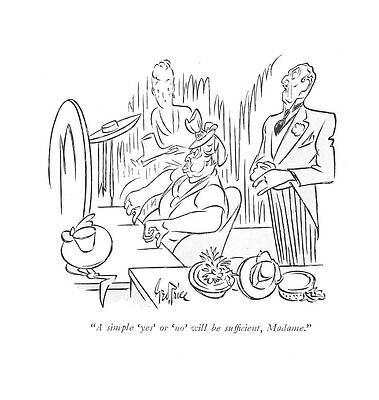 Simple Drawing - A Simple 'yes' Or 'no' Will Be Suf?cient by George Price