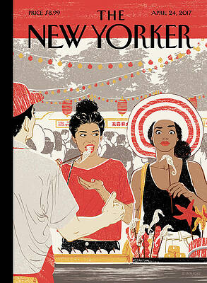 Women at a Street Food Fair Painting