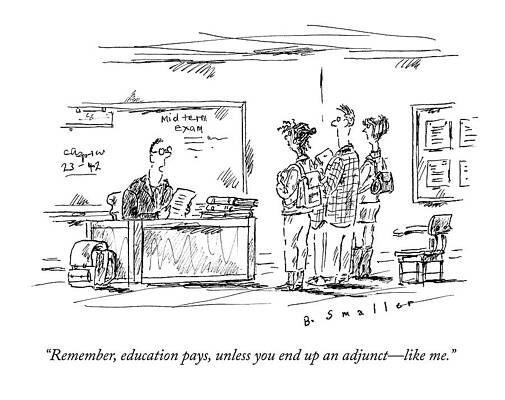 Teacher Drawing - A Teacher Speaks To Three Students by Barbara Smaller