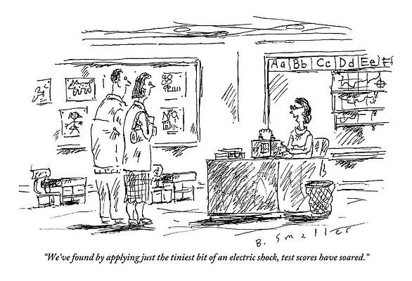 Teacher Drawing - A Teacher Speaks To Two Parents Standing by Barbara Smaller