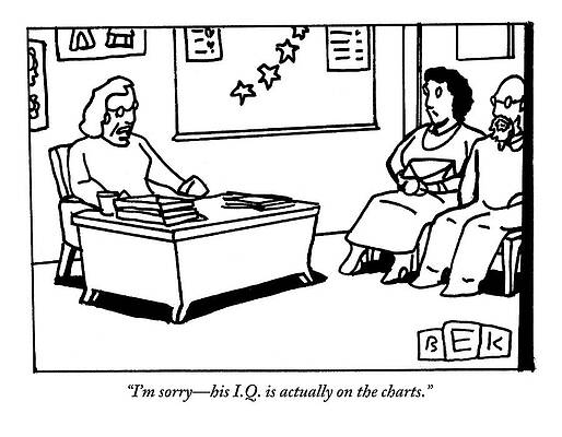 Teacher Drawing - A Teacher Talks To Two Parents About Their Child by Bruce Eric Kaplan