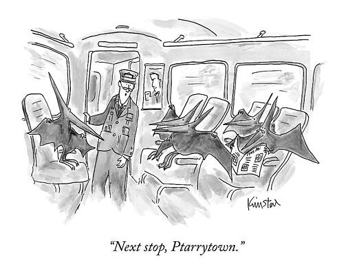 Pterodactyls on a Train Wall Art