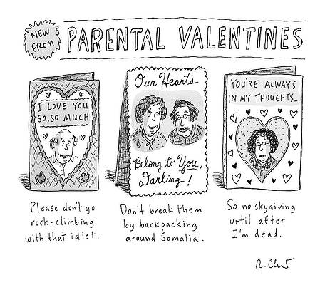 Valentine Drawing - A Triptych Of Parental Valentines Day Cards That by Roz Chast