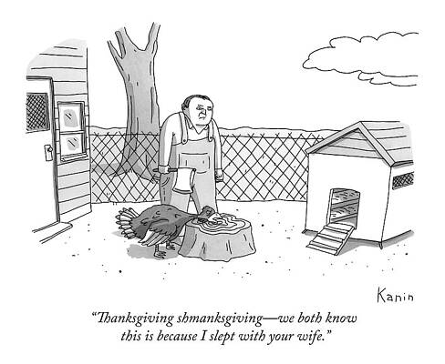 Humorous Thanksgiving Cartoon Drawing